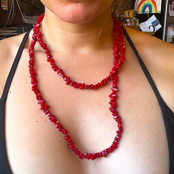 Jewelry - 🪸 Red Coral Chip Necklace